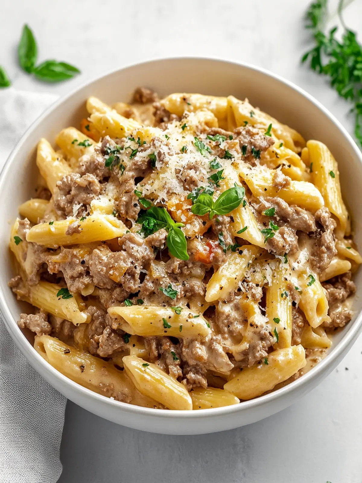 Creamy High Protein Beef Pasta for a Cozy Weeknight Dinner 3 Creamy High Protein Beef Pasta