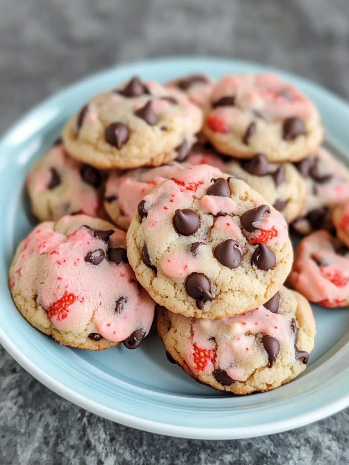 Strawberry Cake Mix Cookies with Chocolate Chips in 20 Minutes 5 Strawberry Cake Mix Cookies with Chocolate Chips