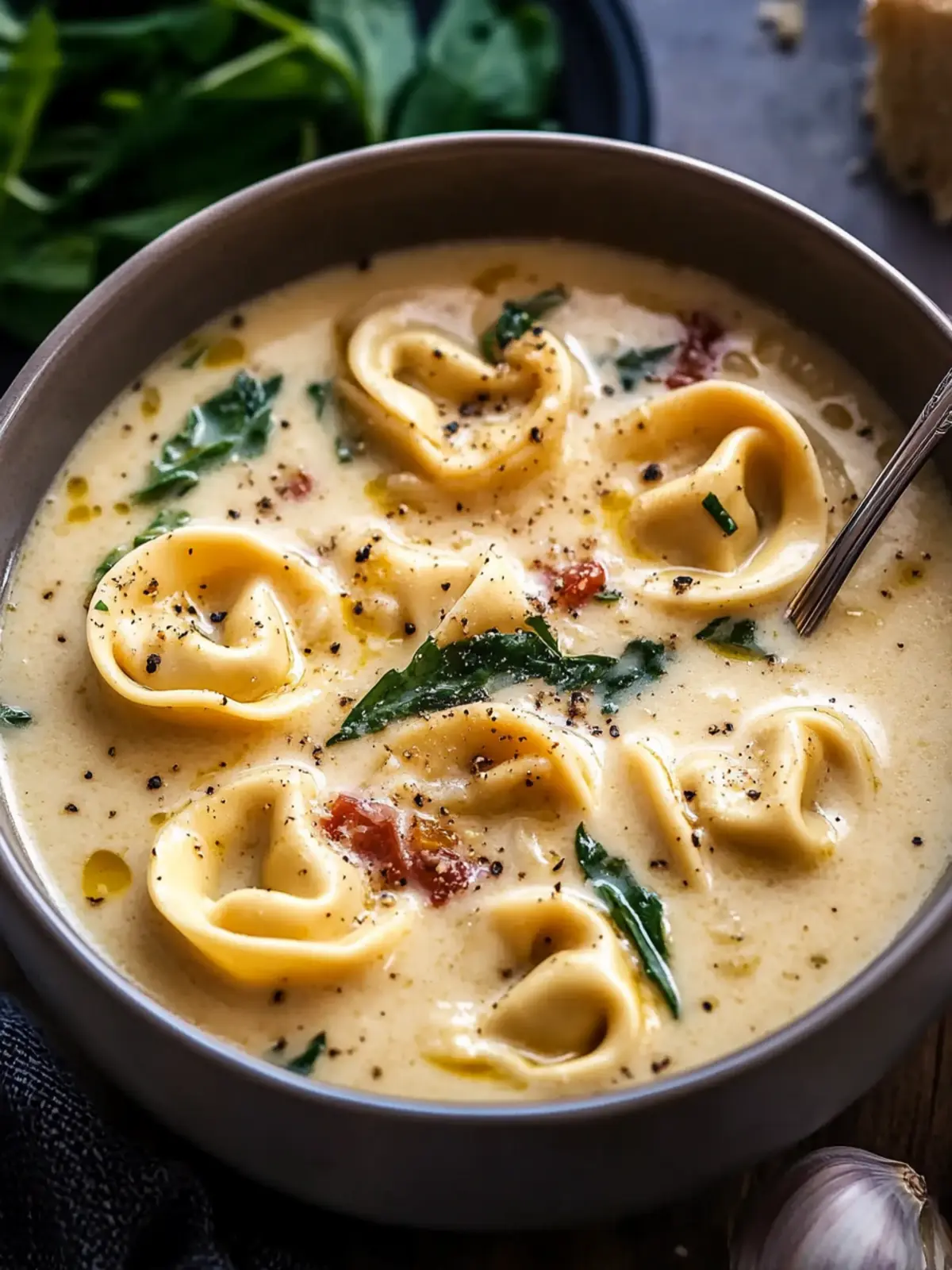 Creamy Tuscan Garlic Tortellini Soup That's Pure Comfort in a Bowl 5 Creamy Tuscan Garlic Tortellini Soup