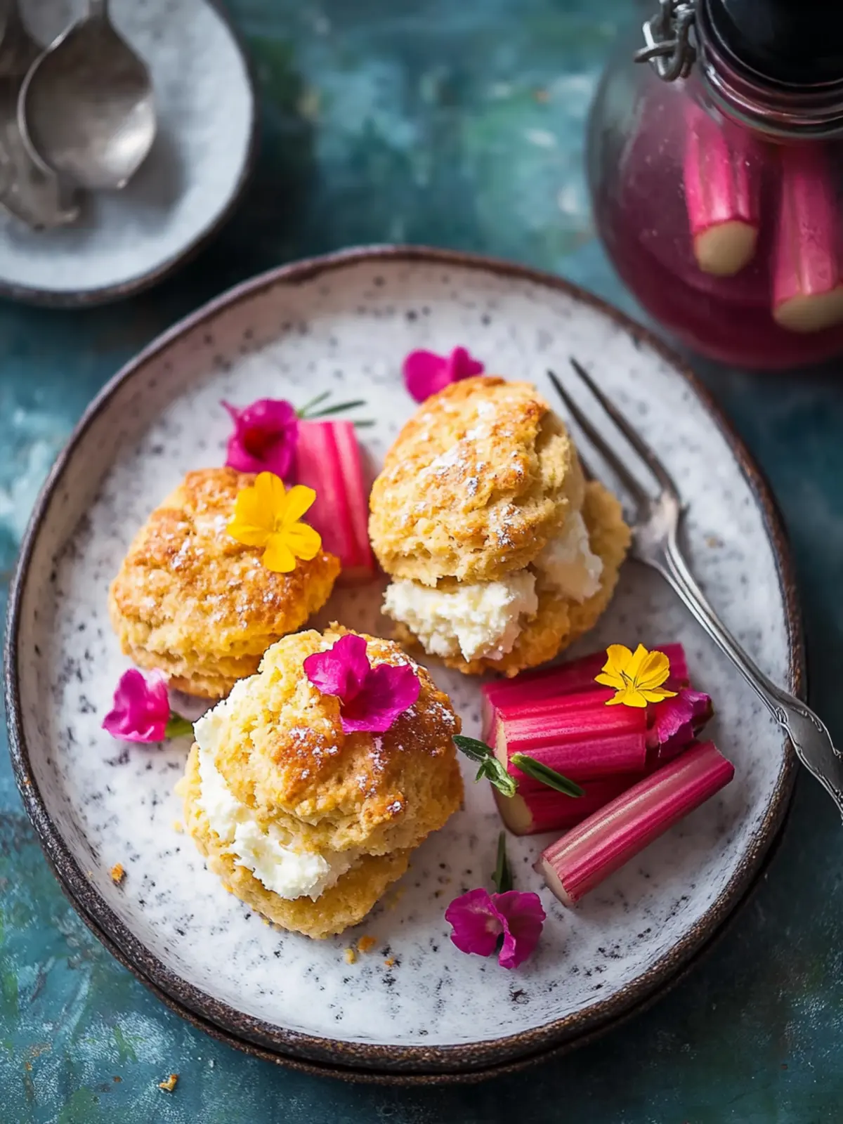 Ginger Vegan Scones with Rhubarb for a Cozy Treat 4 Ginger vegan scones with rhubar