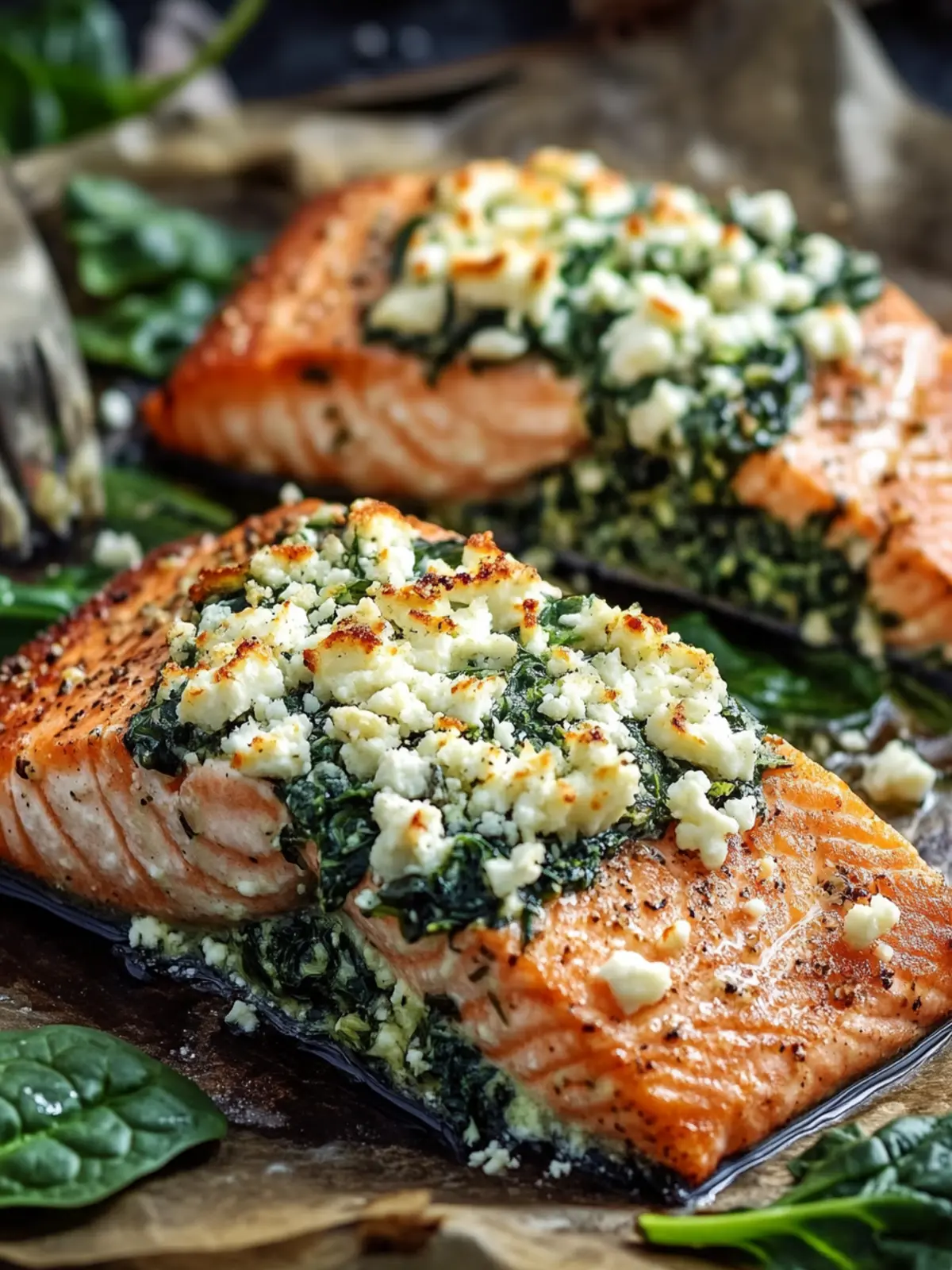 Baked Stuffed Salmon with Spinach & Feta: A Flavorful Delight 3 Baked Stuffed Salmon with Spinach & Feta