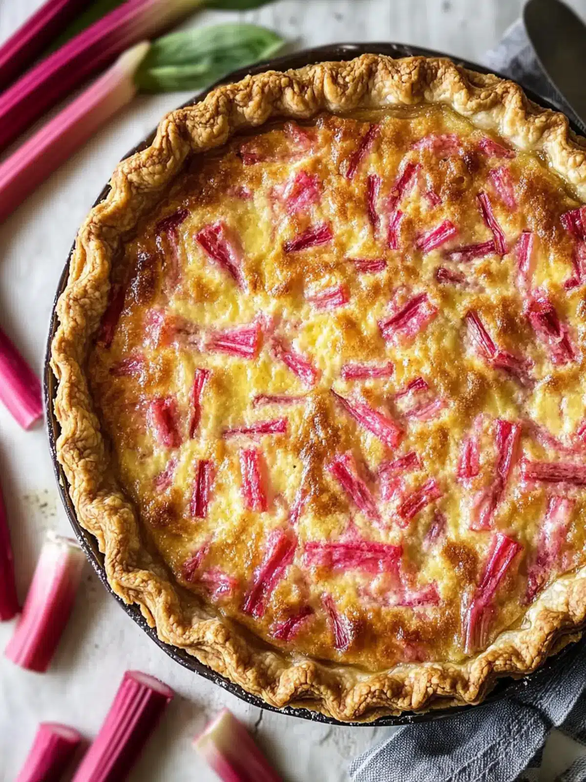 Delicious Crustless Rhubarb Custard Pie: Easy Spring Indulgence 5 Crustless Rhubarb Custard Pie