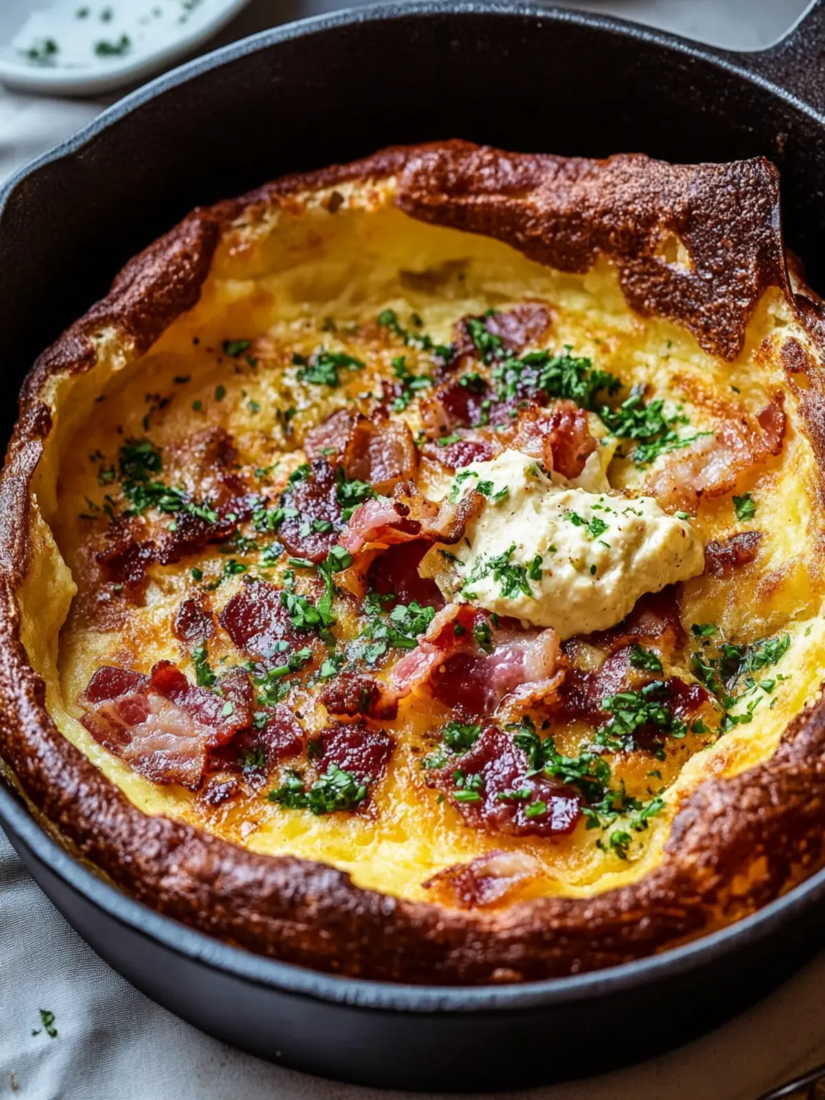 Savory Cheddar Beef Bacon Dutch Baby for Cozy Mornings 2 Cheddar Beef Bacon Dutch Baby