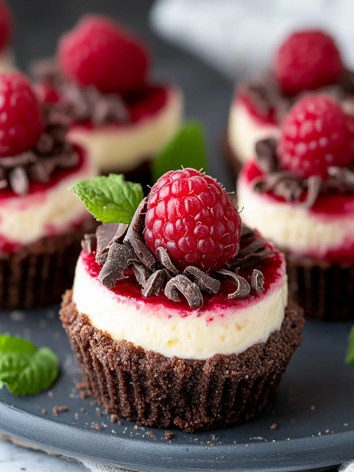 Mini Chocolate Raspberry Cheesecakes to Delight Any Sweet Tooth 3 Mini Chocolate Raspberry Cheesecakes