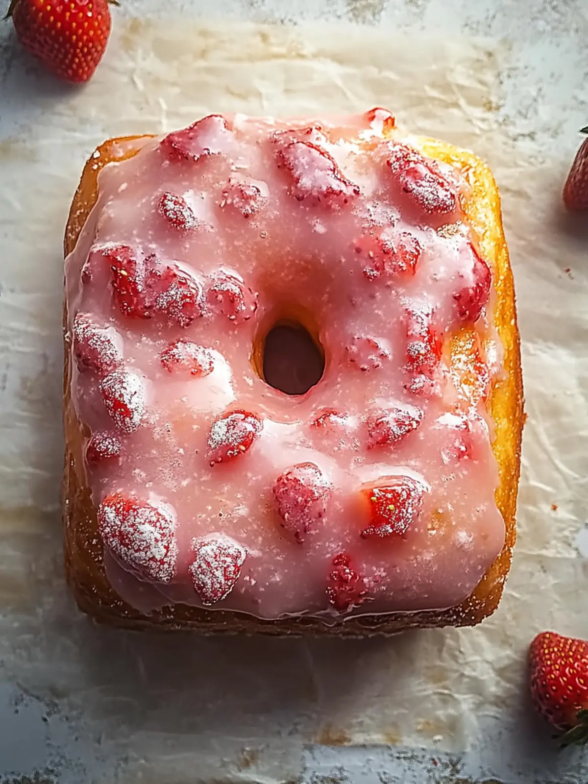 Fluffy Glazed Strawberry Jam Donut Focaccia You Must Try! 4 Glazed Strawberry Jam Donut