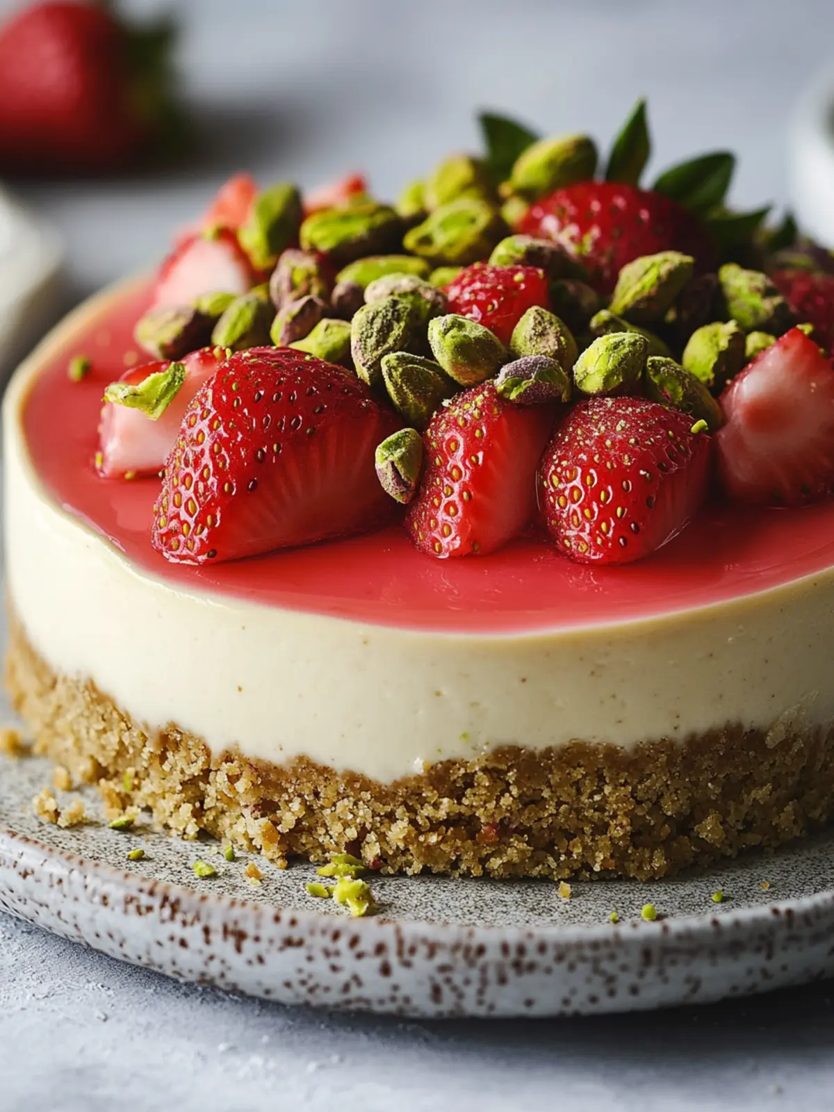 Irresistible Strawberry Pistachio Cheesecake You Must Try! 4 Strawberry Pistachio Cheesecake