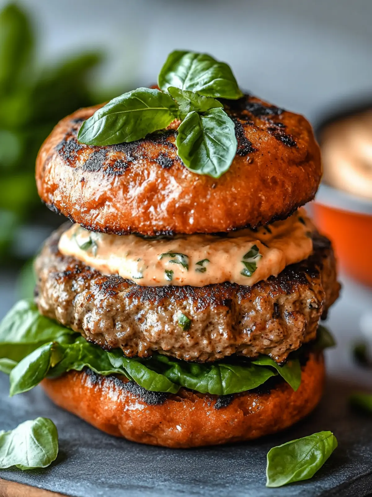 Keto Feta Burgers with Tomato Cream Sauce for Quick Dinner 2 Keto Feta Burgers with Tomato Cream Sauce Recipe