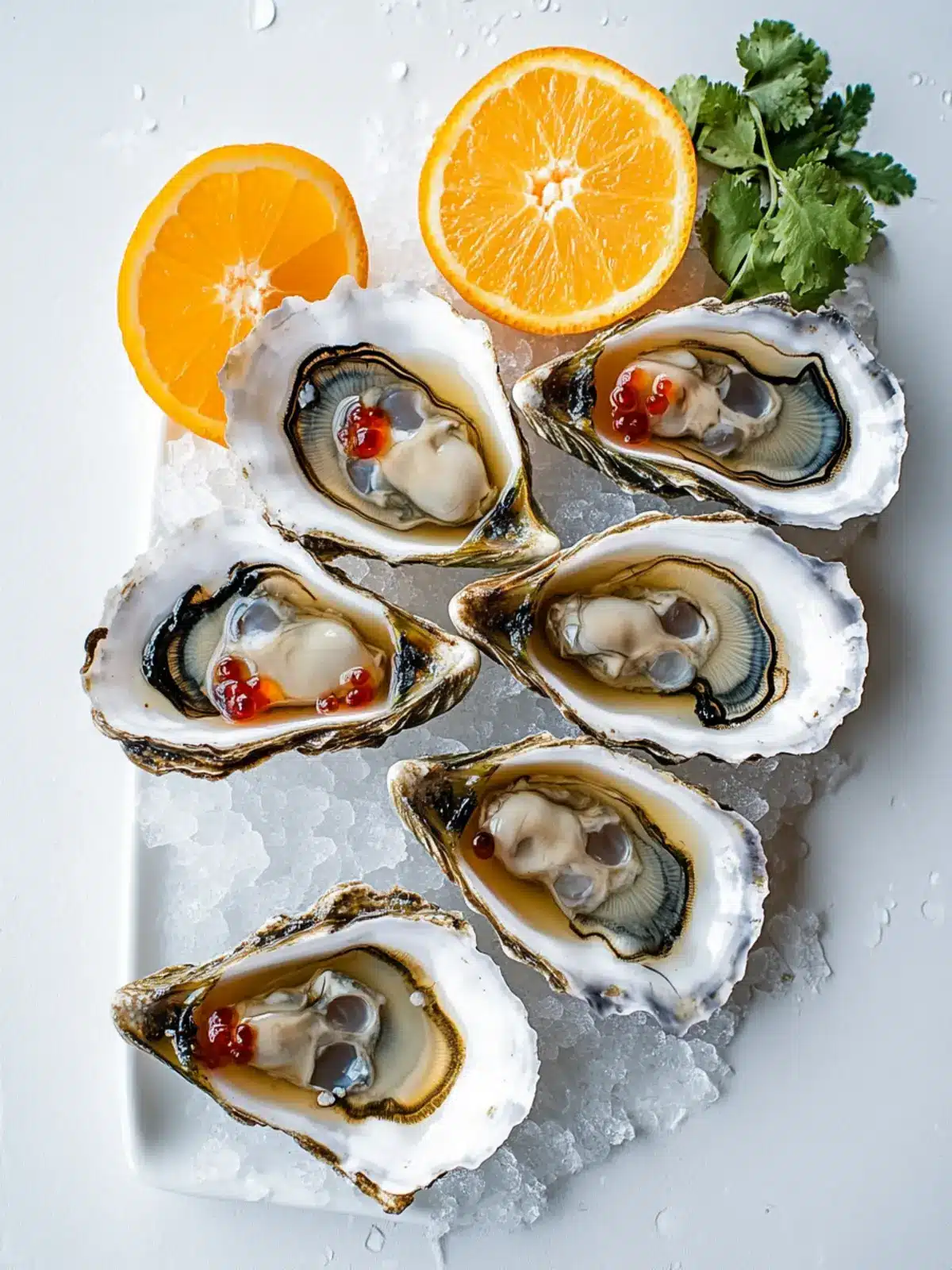 Zesty Fresh Oysters with Ponzu Jelly & Orange Delight 5 Fresh Oysters, Ponzu Jelly & Orange