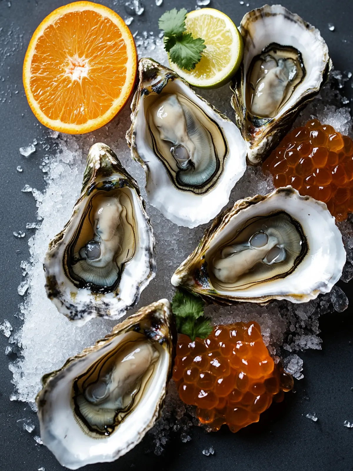 Zesty Fresh Oysters with Ponzu Jelly & Orange Delight 3 Fresh Oysters, Ponzu Jelly & Orange