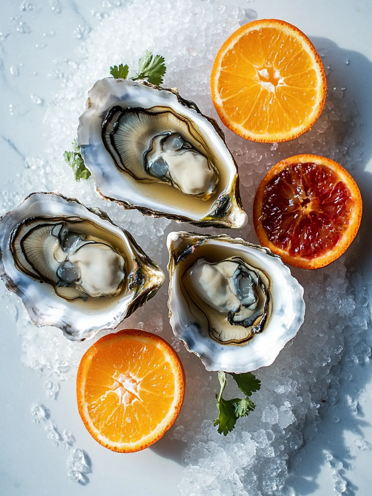Zesty Fresh Oysters with Ponzu Jelly & Orange Delight 2 Fresh Oysters, Ponzu Jelly & Orange