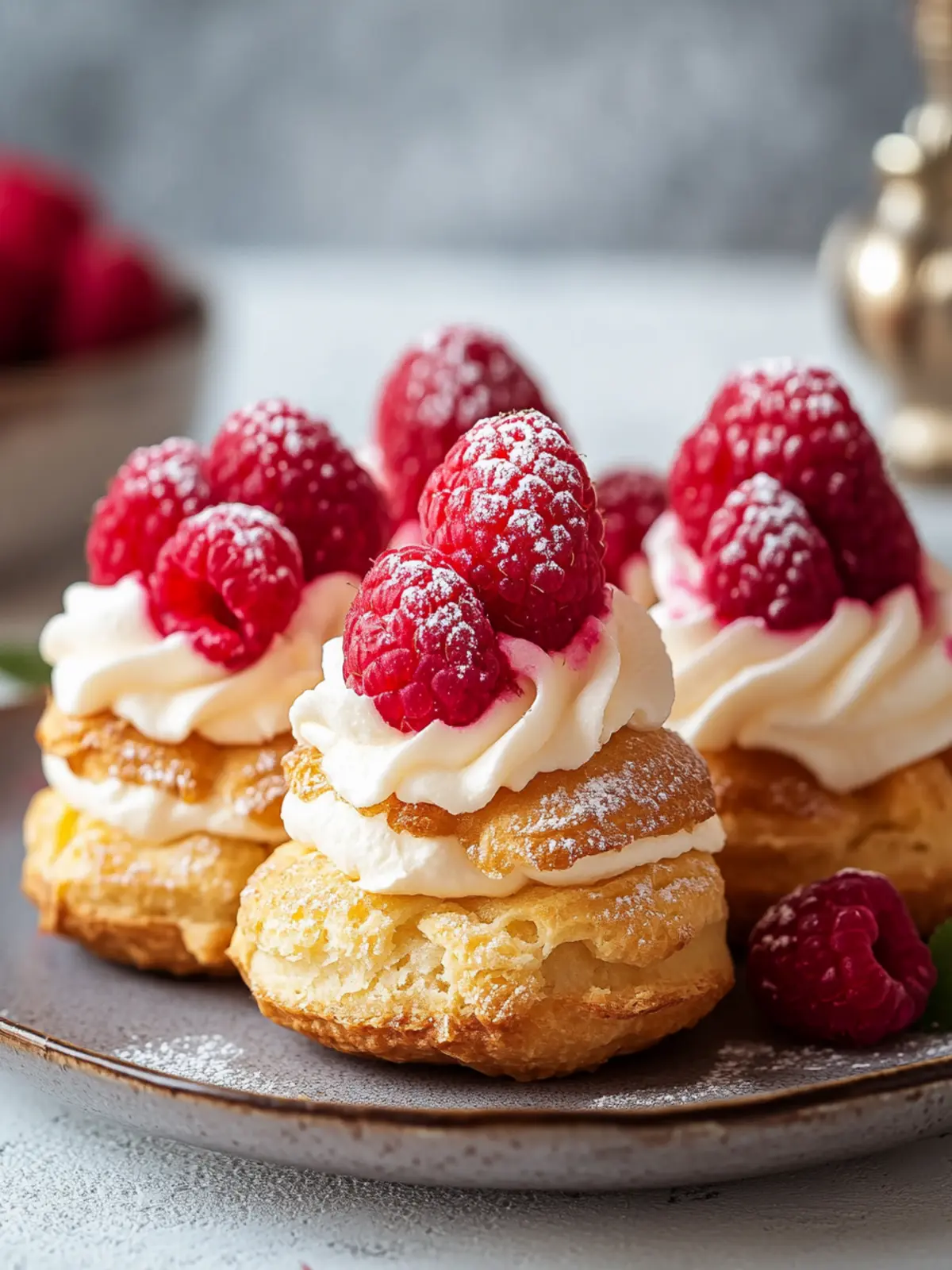 Raspberry Choux au Craquelin: A Joyful French Delight 4 Raspberry Choux au Craquelin