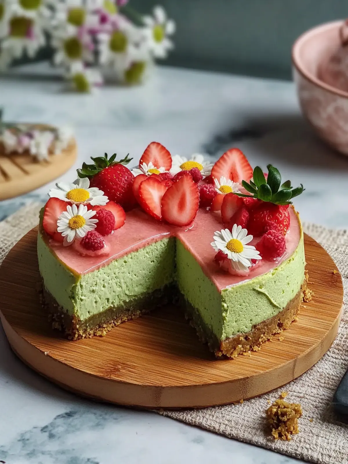 Strawberry Matcha Basque Cheesecake: A Creamy Dream Dessert 5 Strawberry Matcha Basque Cheesecake