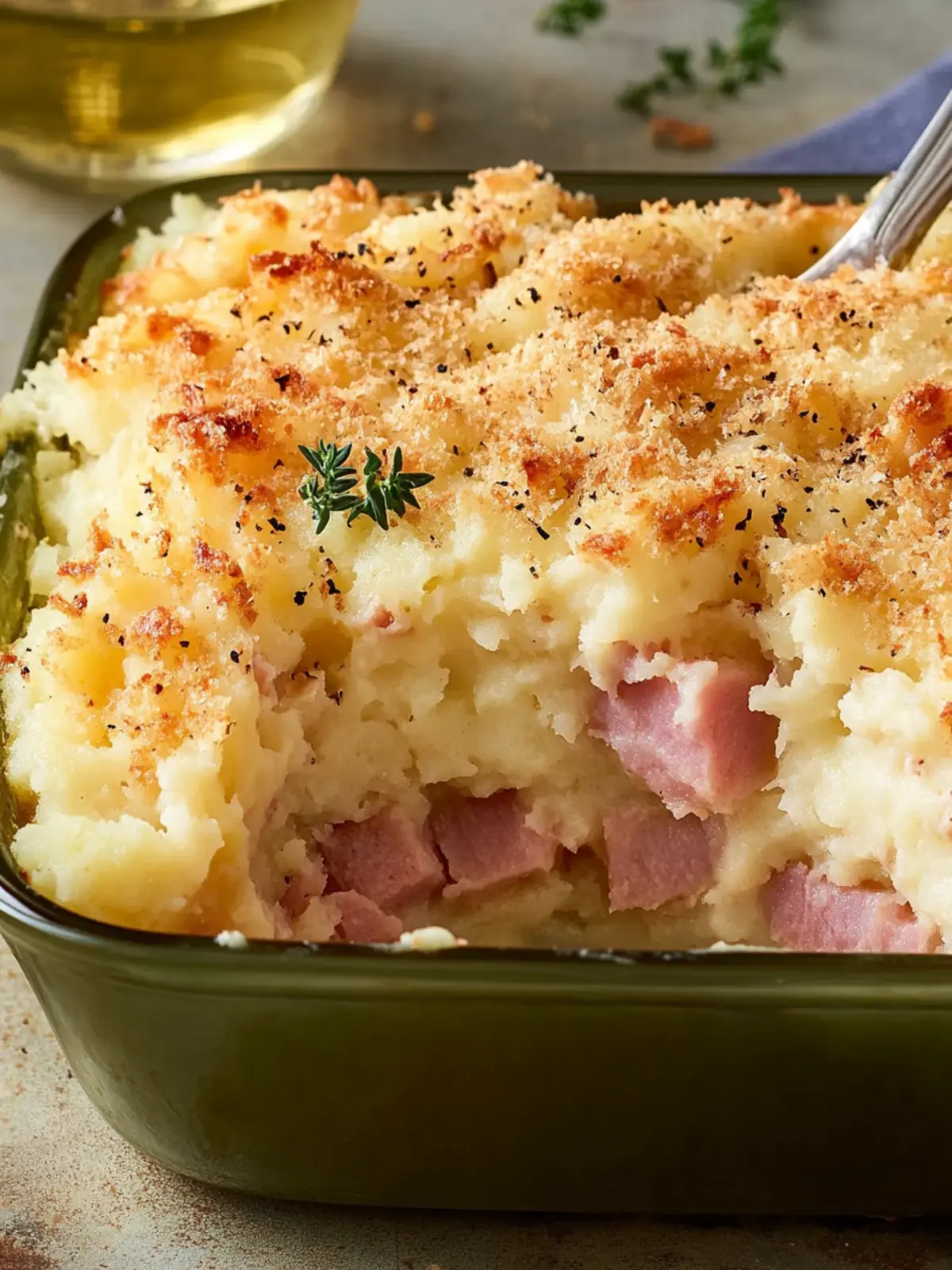 Cheesy Mashed Potato & Ham Bake: Cozy Comfort Food Delight 3 Cheesy Mashed Potato & Ham Bake