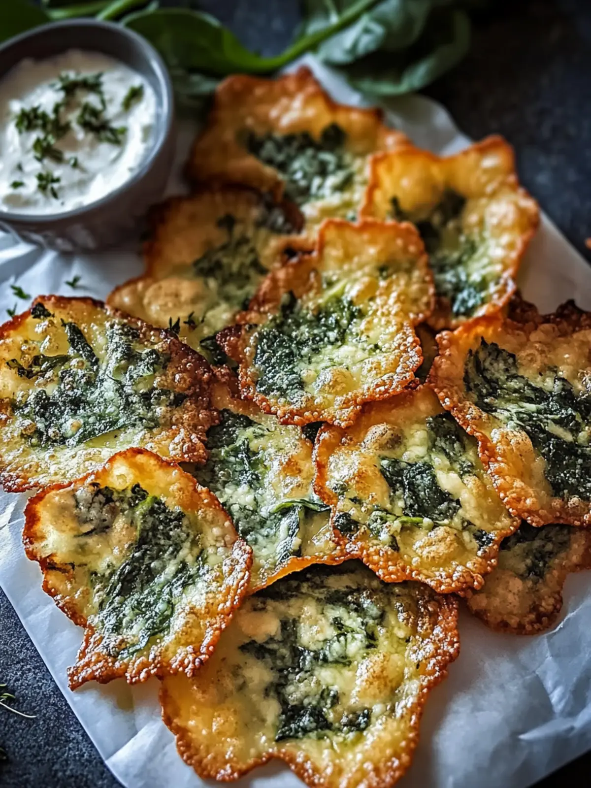 Spinach and Ricotta Mozzarella Crisps for Guilt-Free Snacking 5 Spinach and Ricotta Mozzarella Crisps