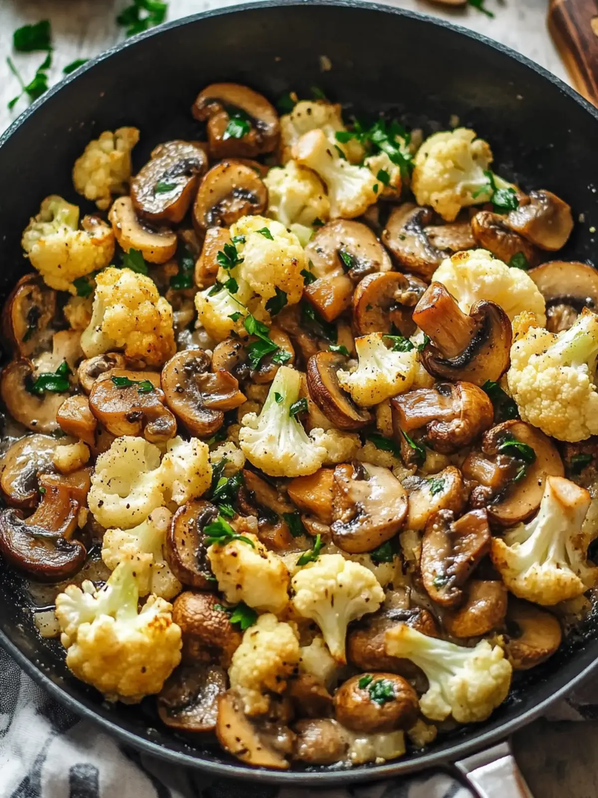 Savory Garlic Mushrooms Cauliflower Skillet for Cozy Nights 5 Garlic Mushrooms Cauliflower Skillet