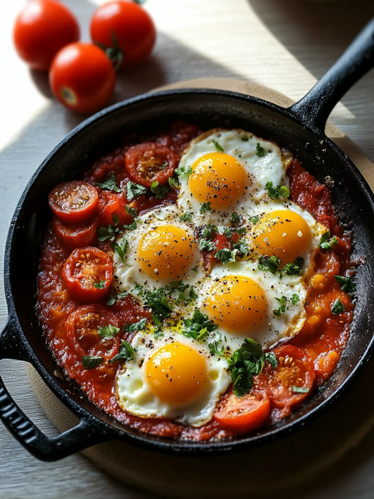 Spicy Tomato & Egg Skillet: Quick Comfort Food Delight 2 Spicy Tomato & Egg Skillet