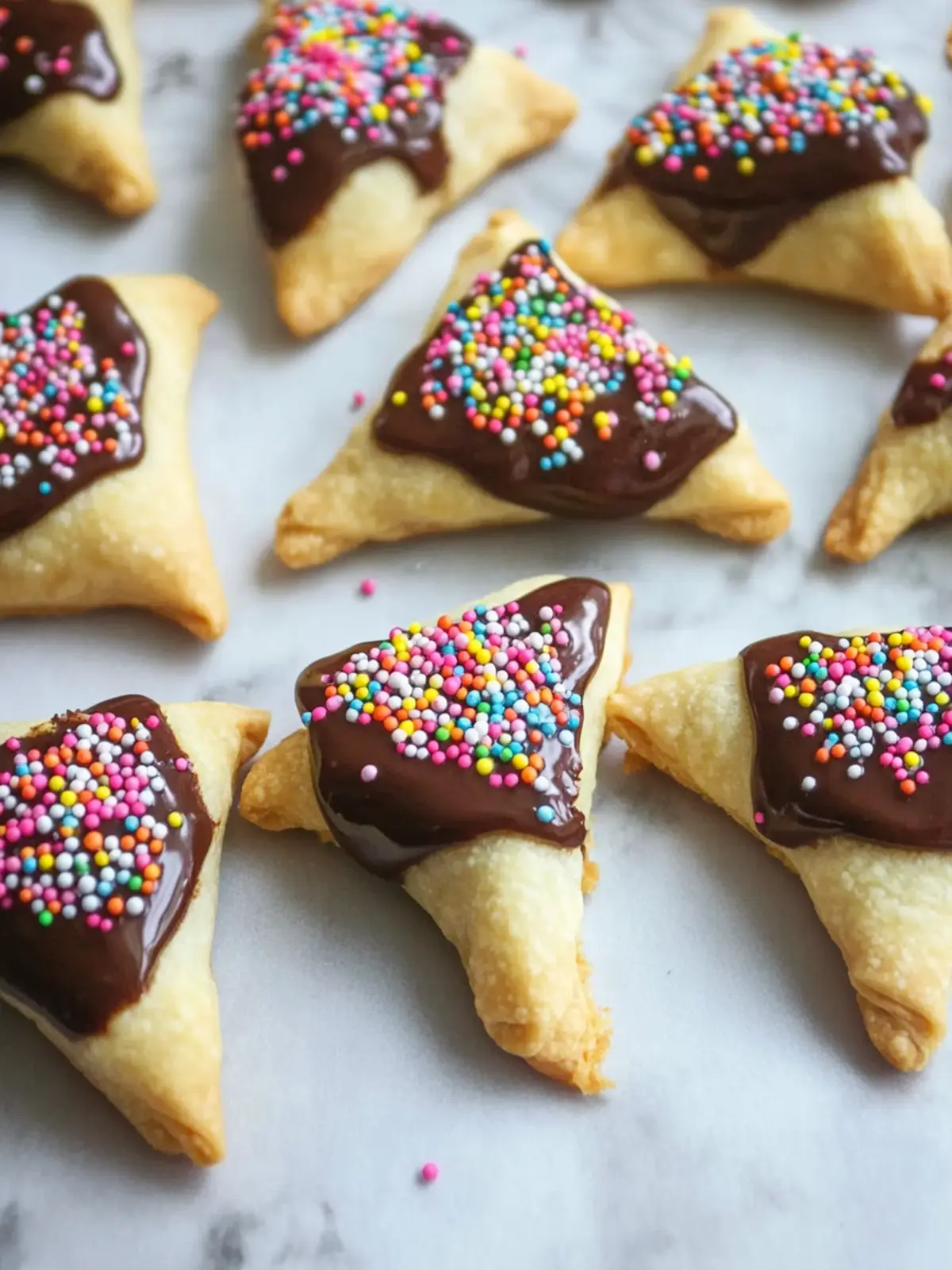 Chocolate and Sprinkles Dipped Hamantaschen Recipe You'll Love 3 Chocolate and Sprinkles Dipped Hamantaschen Recipe