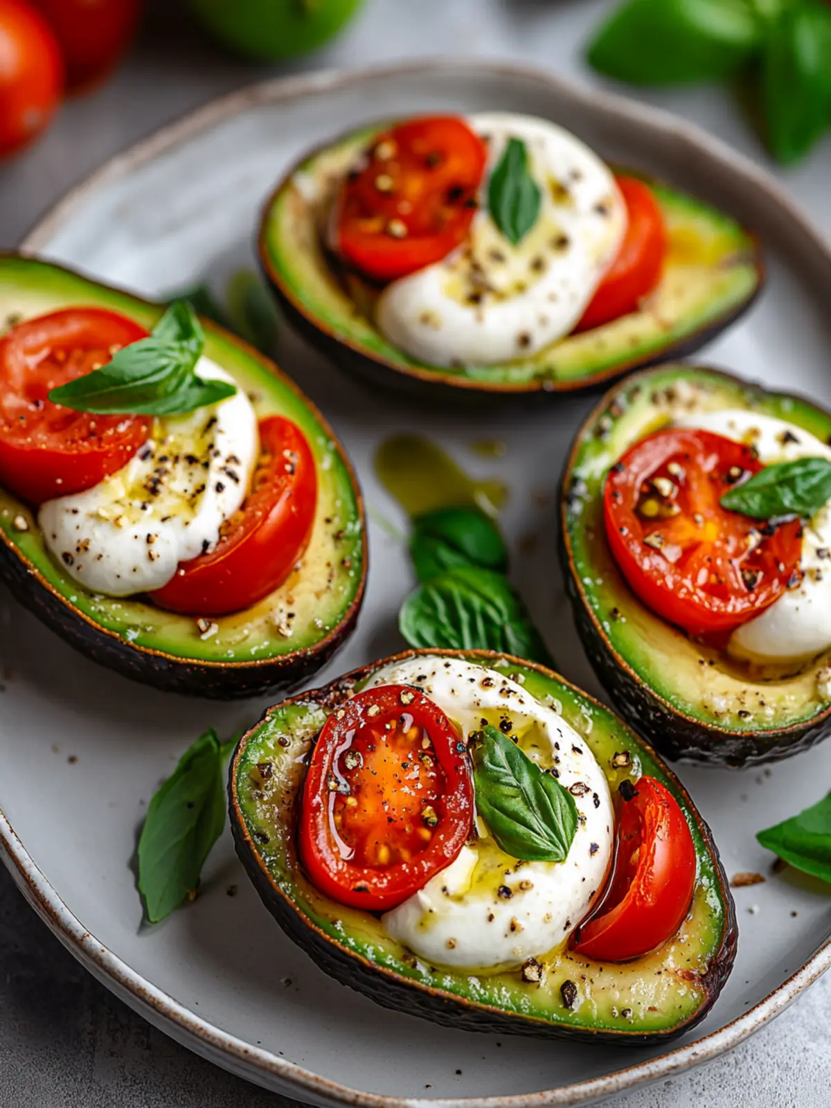 Caprese Stuffed Avocado Halves for a Fresh Summer Bite 3 Caprese Stuffed Avocado Halves
