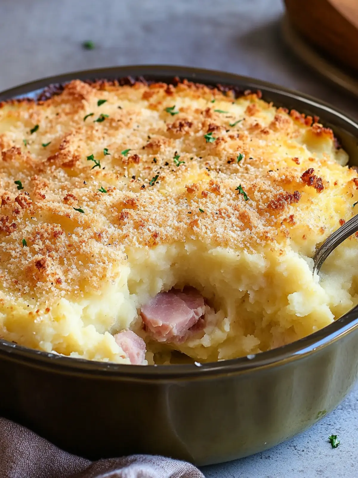 Cheesy Mashed Potato & Ham Bake: Cozy Comfort Food Delight 4 Cheesy Mashed Potato & Ham Bake
