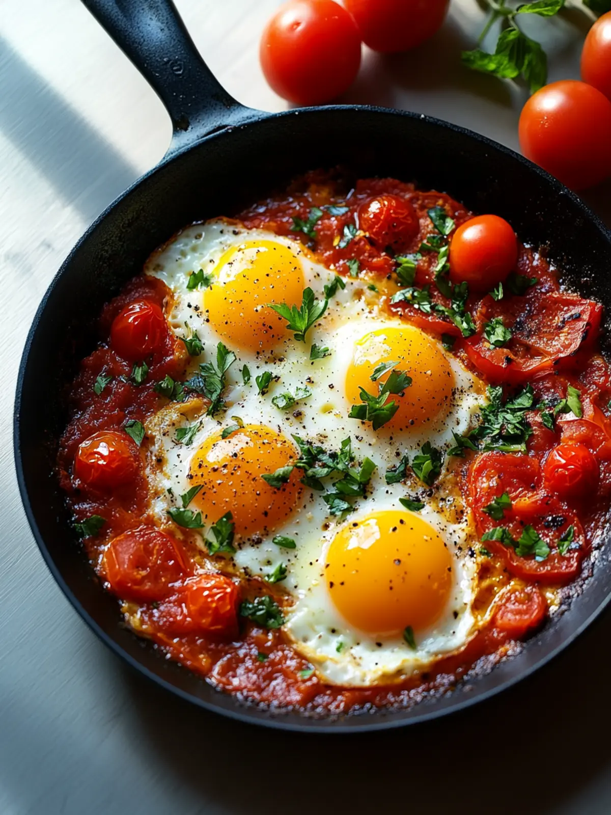 Spicy Tomato & Egg Skillet: Quick Comfort Food Delight 4 Spicy Tomato & Egg Skillet