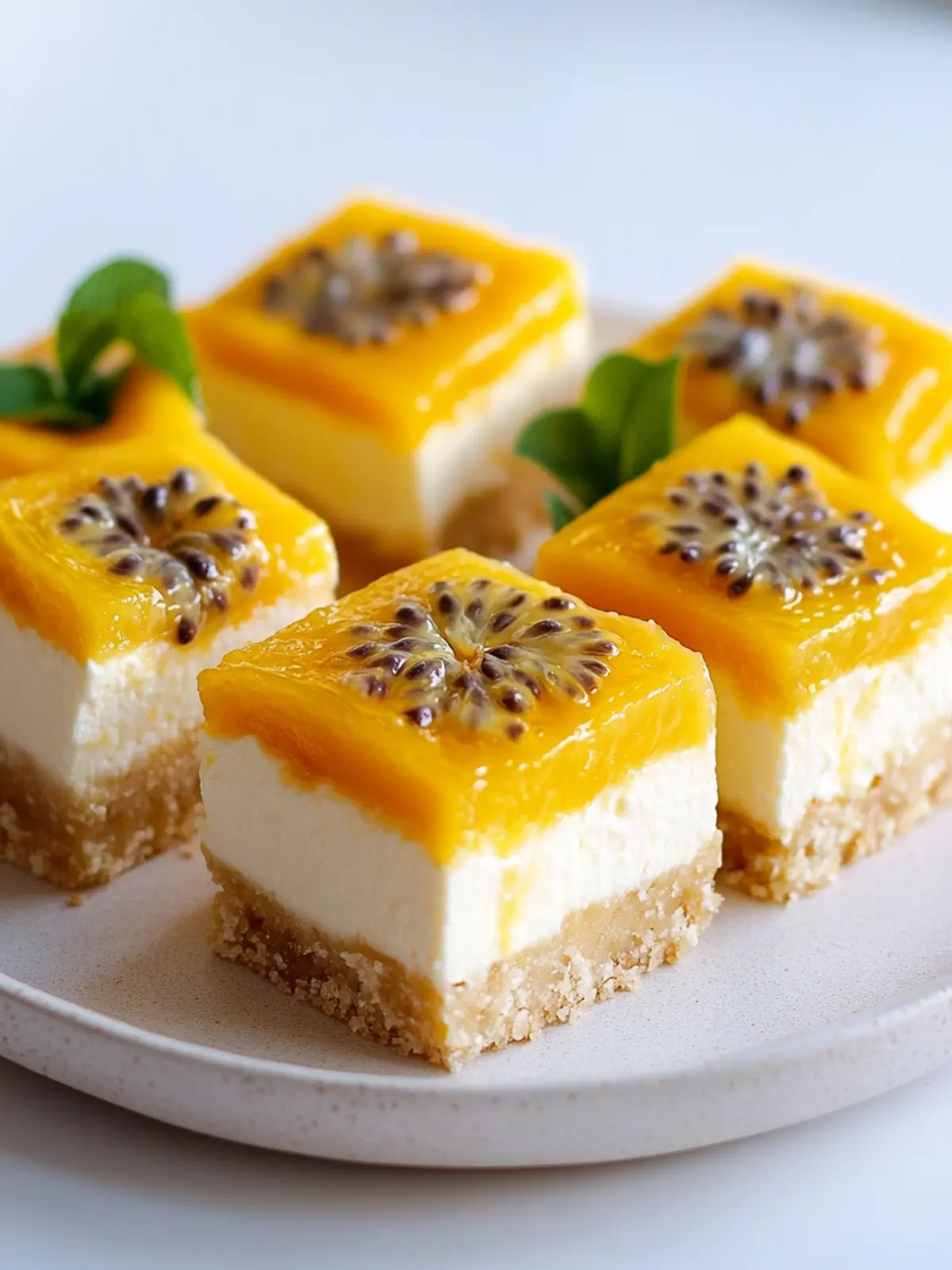Delicious Mango Passionfruit Cheesecake Bars for Summer Bliss 3 Mango Passionfruit Cheesecake Bars