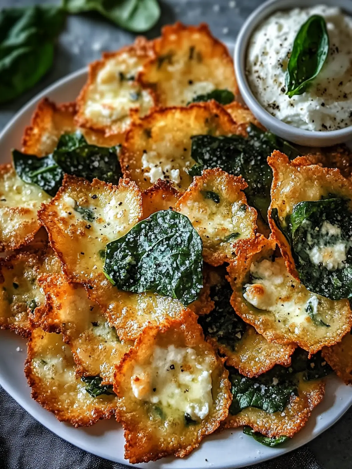 Spinach and Ricotta Mozzarella Crisps for Guilt-Free Snacking 2 Spinach and Ricotta Mozzarella Crisps