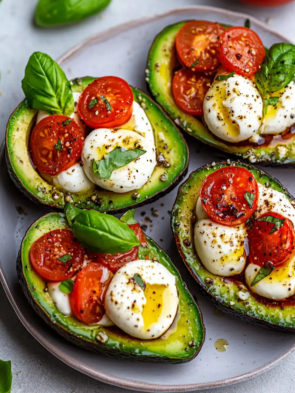 Caprese Stuffed Avocado Halves for a Fresh Summer Bite 5 Caprese Stuffed Avocado Halves