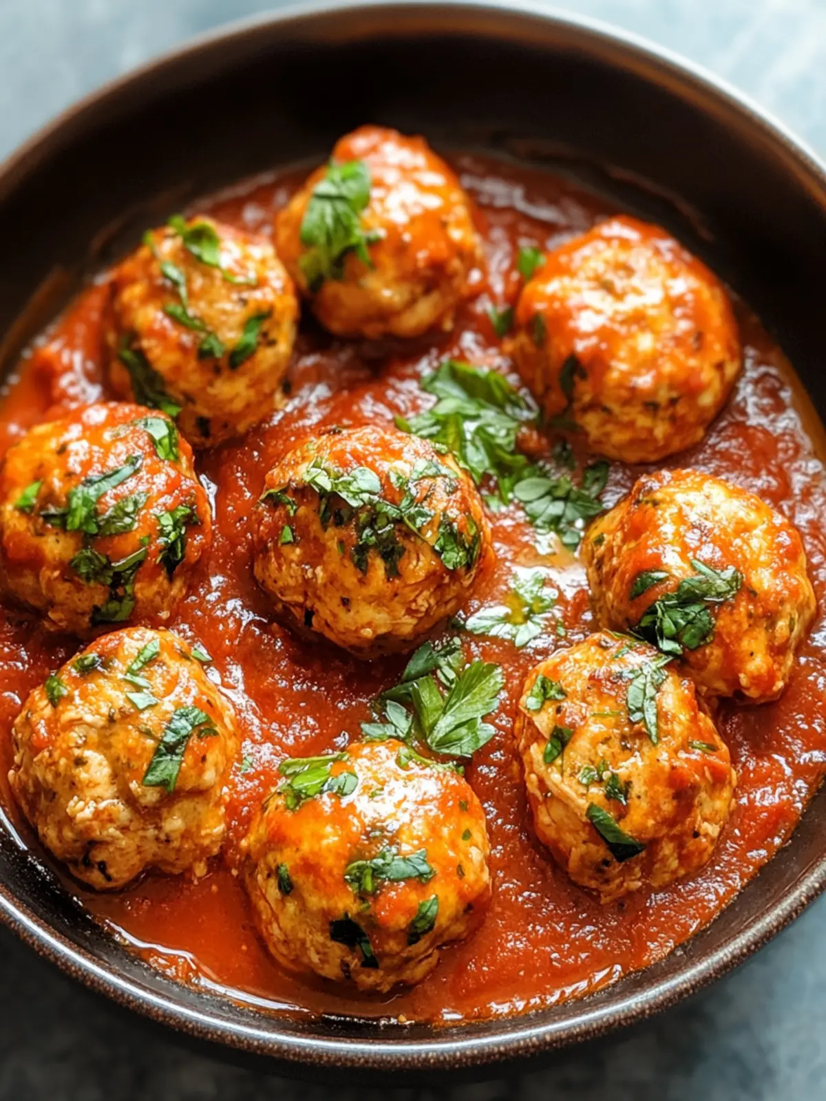 Baked Chicken Meatballs in Tomato Sauce for Cozy Family Meals 3 Baked Chicken Meatballs in Tomato Sauce