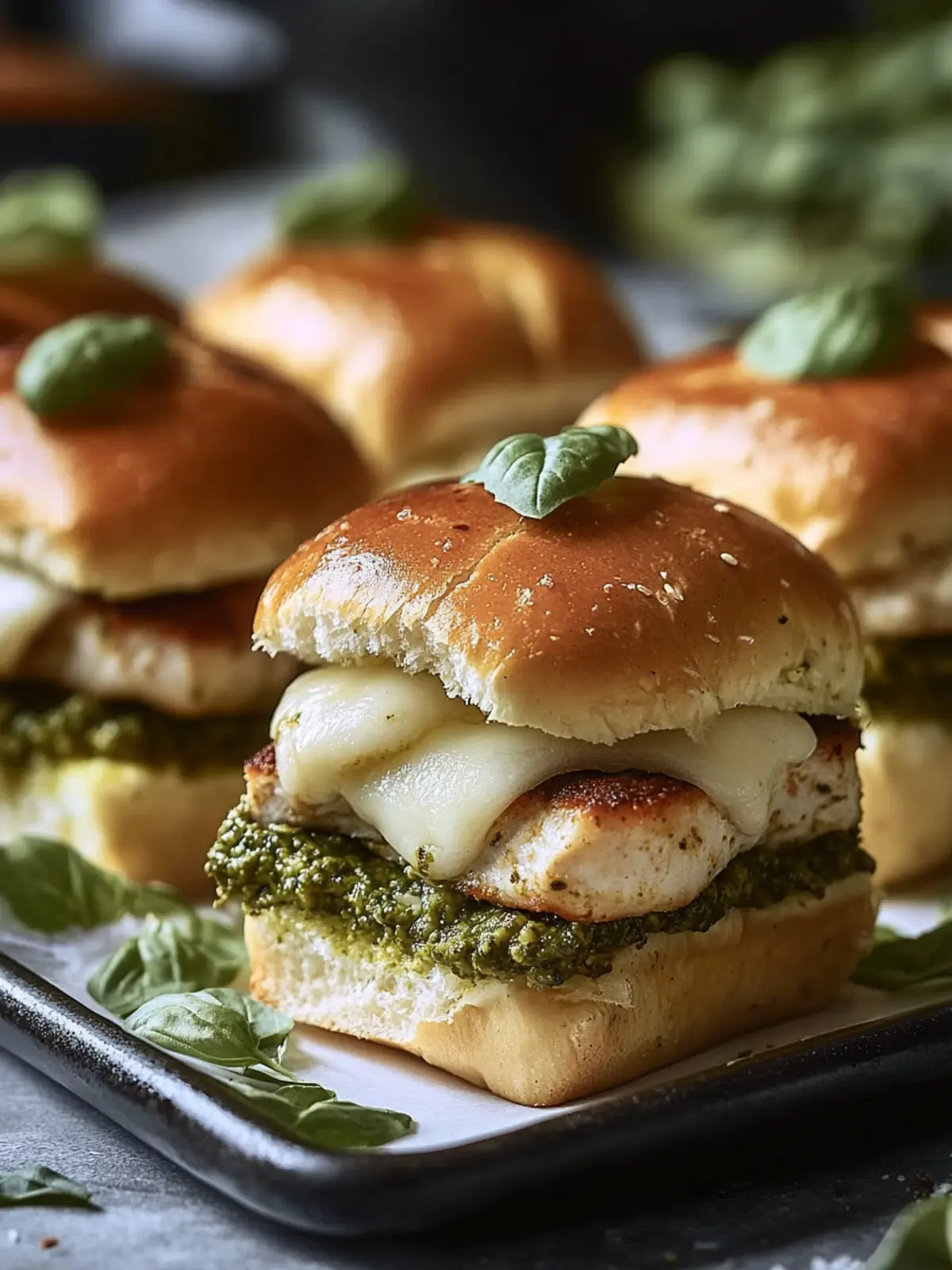Savory Turkey Pesto Mozzarella Sliders for Instant Delight 3 Turkey Pesto Mozzarella Sliders