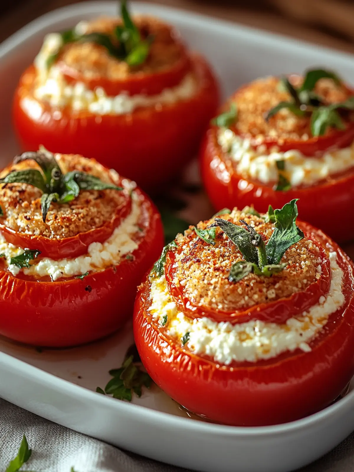 Baked Feta Stuffed Tomatoes for a Quick Vegetarian Treat 4 Baked Feta Stuffed Tomatoes