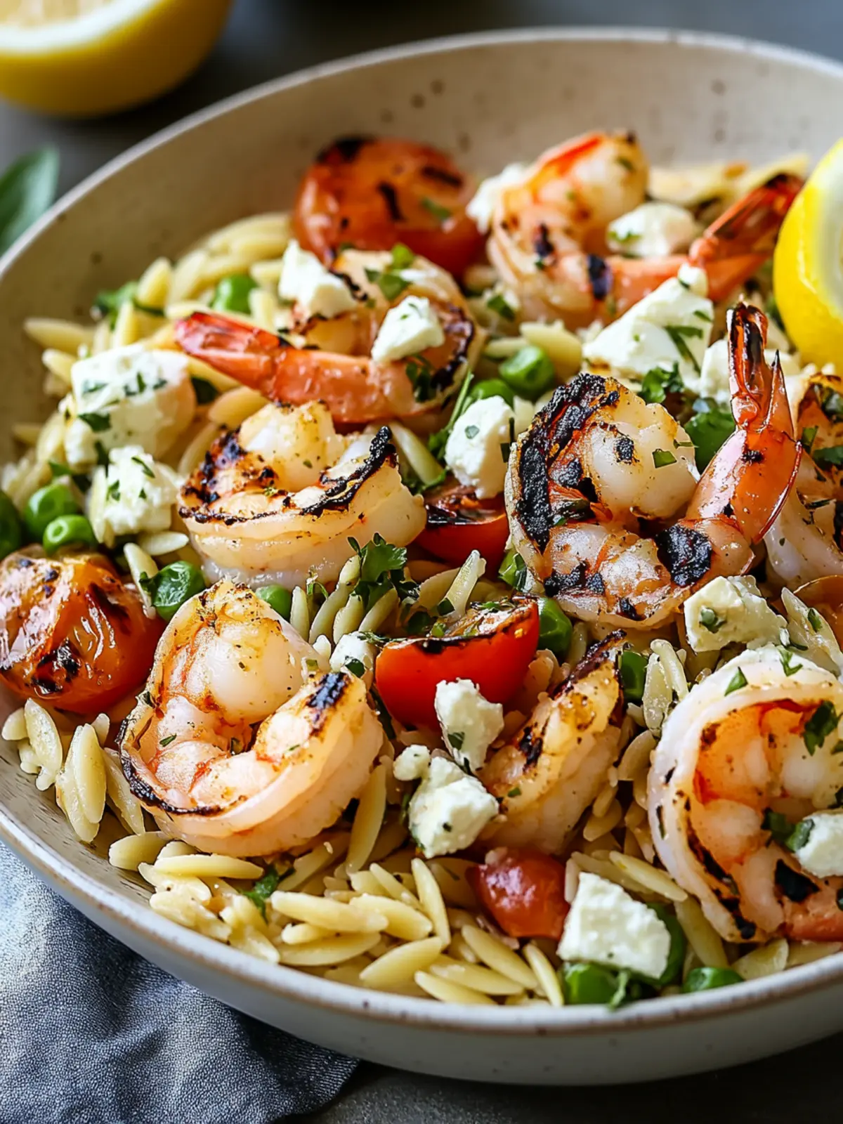 Zesty Greek-Style Lemony Grilled Shrimp Orzo Salad You’ll Love 2 Greek-Style Lemony Grilled Shrimp Orzo Salad