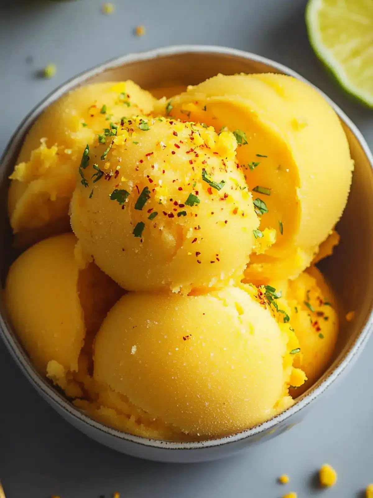 Spicy Mango Sorbet with Chili Lime Zest: Sweet Heat Refreshment 5 Spicy Mango Sorbet with Chili Lime Zest