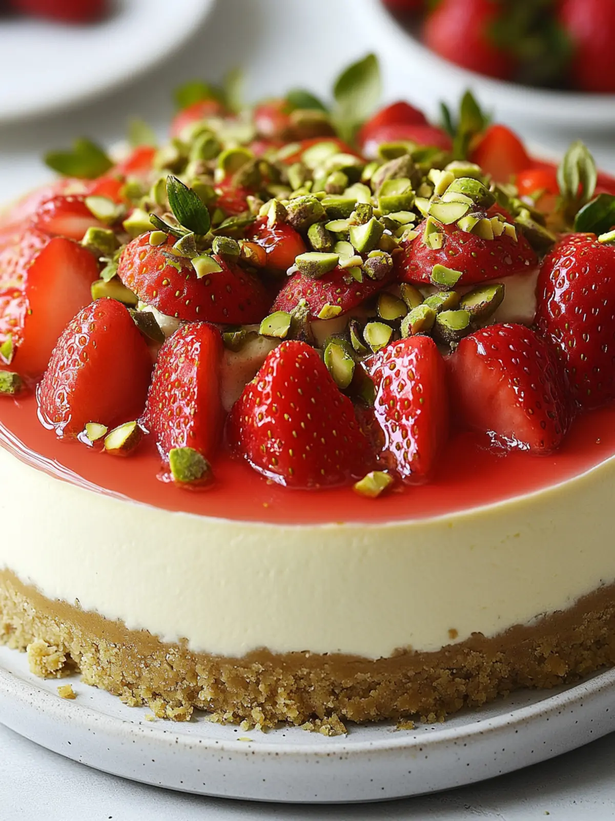 Irresistible Strawberry Pistachio Cheesecake You Must Try! 2 Strawberry Pistachio Cheesecake