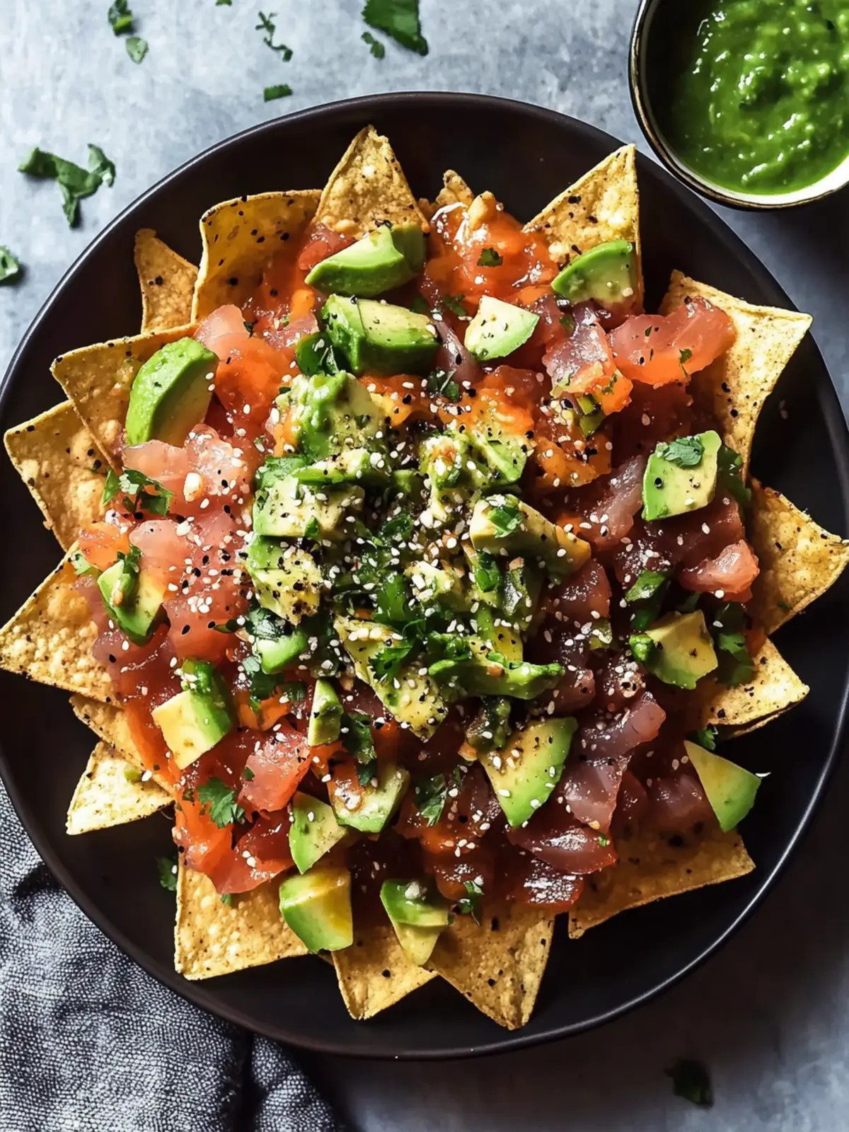 Poke Nachos with Spicy Tuna: Crispy Flavor Fusion Delight 5 Poke Nachos with Spicy Tuna