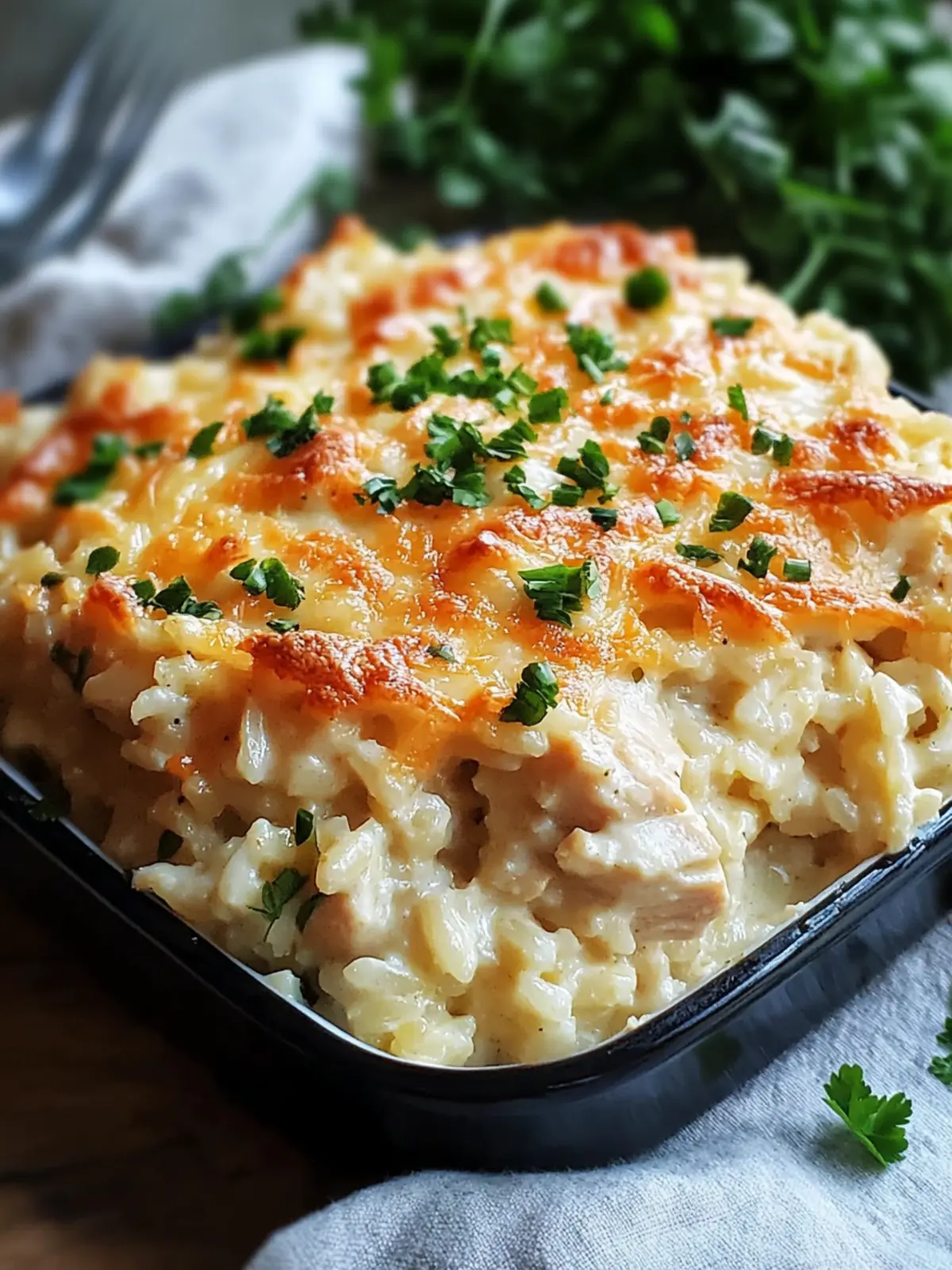 Effortless Easy Dump And Bake Chicken Alfredo Rice Casserole 2 Easy Dump And Bake Chicken Alfredo Rice Casserole