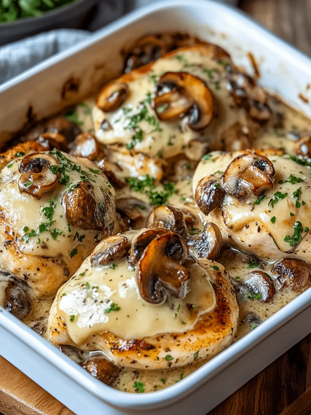 Baked Mushroom Swiss Chicken for Cozy Weeknight Dinners 2 Baked Mushroom Swiss Chicken