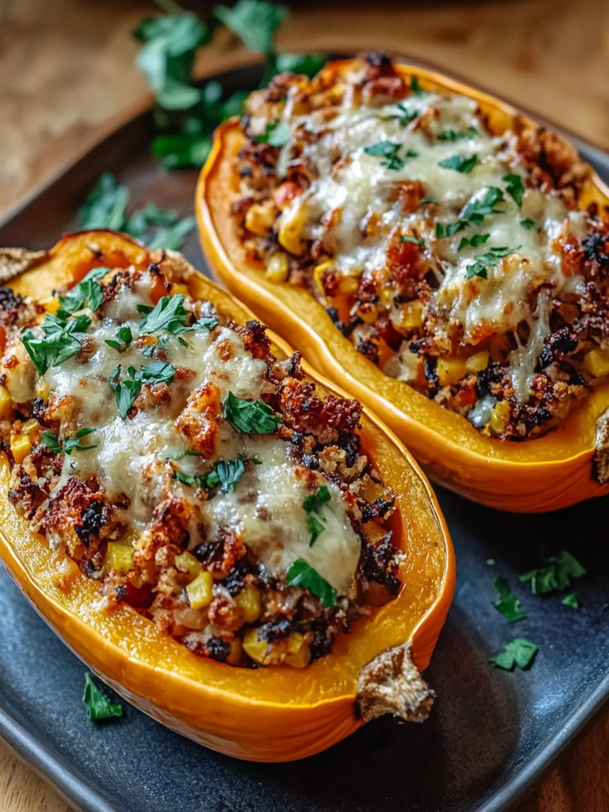 Hearty Stuffed Butternut Squash for a Cozy Fall Feast 3 Stuffed Butternut Squash