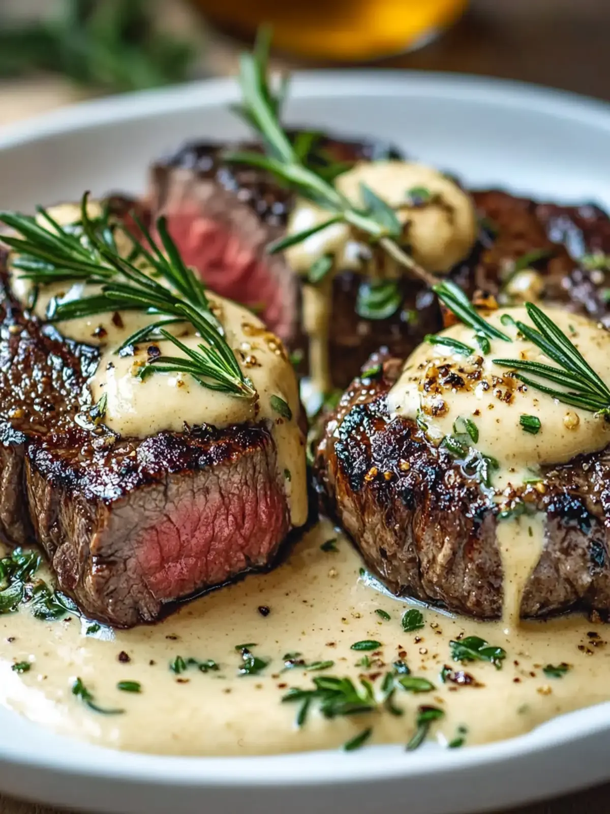 Seared Steak with Bourbon Garlic Cream Sauce for Savory Indulgence 3 Seared Steak with Bourbon Garlic Cream Sauce