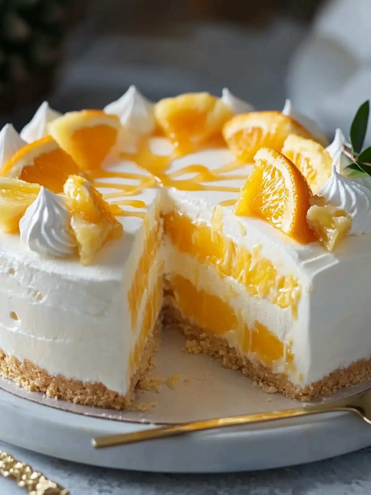 No Bake Orange Pineapple Cheesecake That's a Breeze to Make 3 No Bake Orange Pineapple Cheesecake