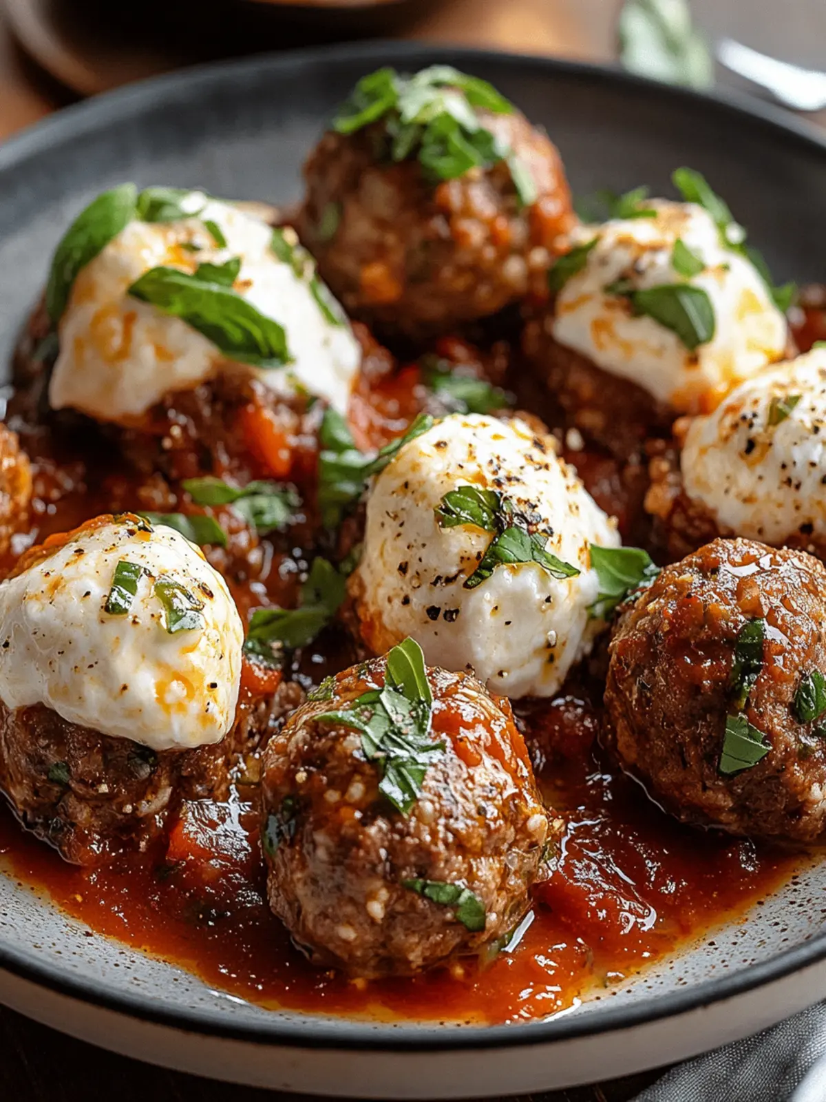 Burrata-Stuffed Meatballs: Creamy Comfort in Every Bite 3 Burrata-Stuffed Meatballs