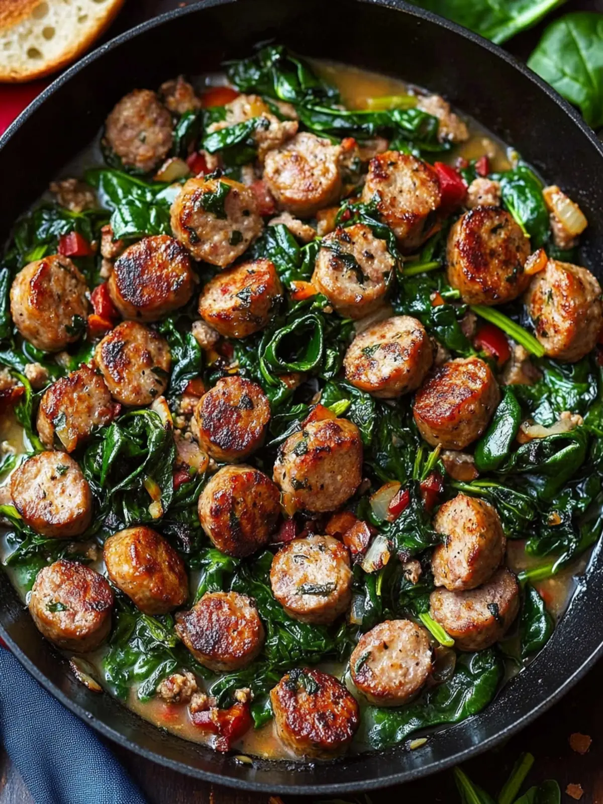 Savory Sausage & Spinach Skillet in Just 25 Minutes! 4 Sausage & Spinach Skillet