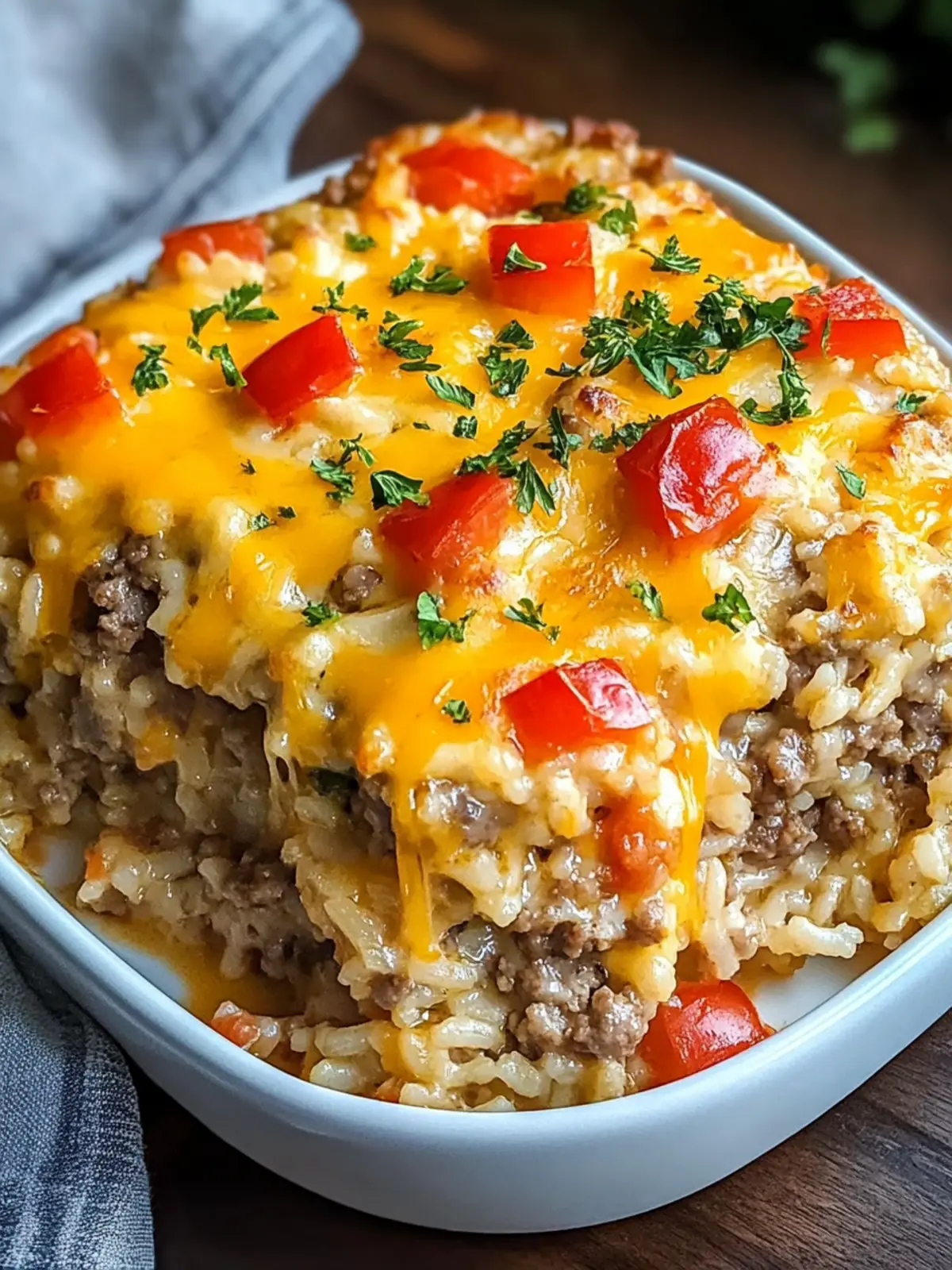 Cheesy Hamburger Rice Casserole for Cozy Weeknight Dinners 2 Cheesy Hamburger Rice Casserole