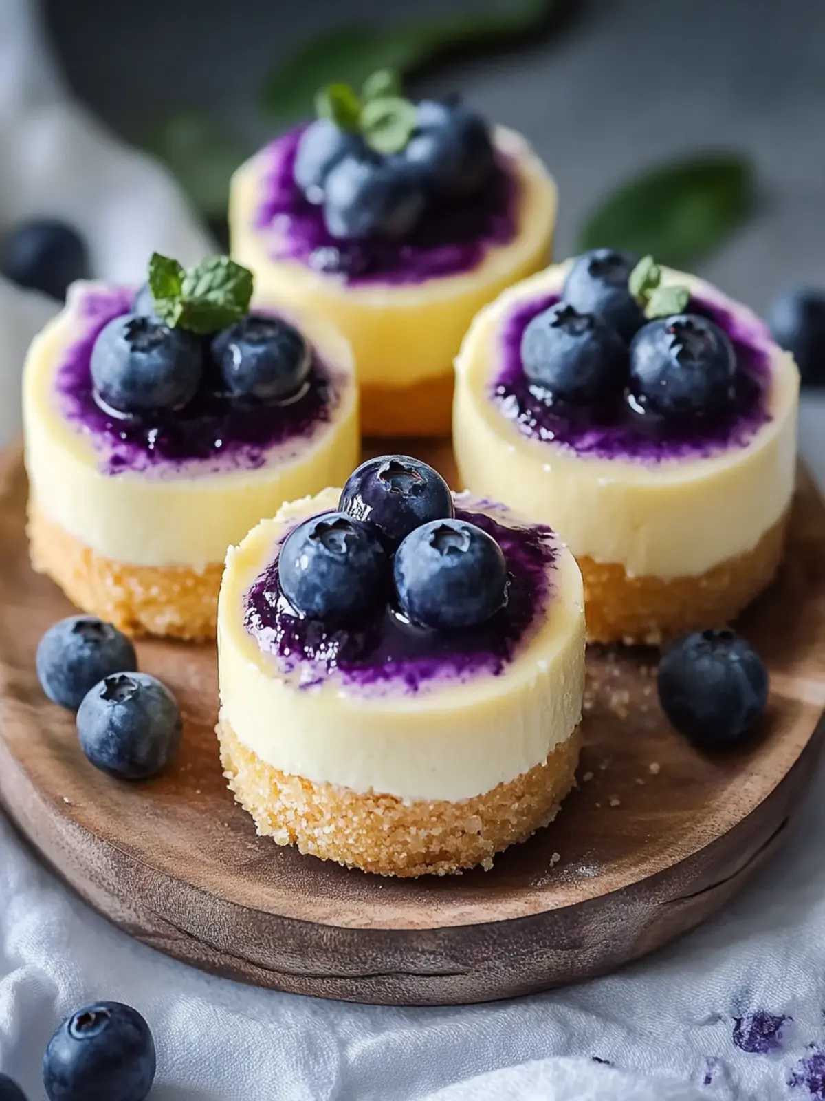 Delightful Mini Lemon Blueberry Cheesecakes for Summer Bliss 3 Mini Lemon Blueberry Cheesecakes