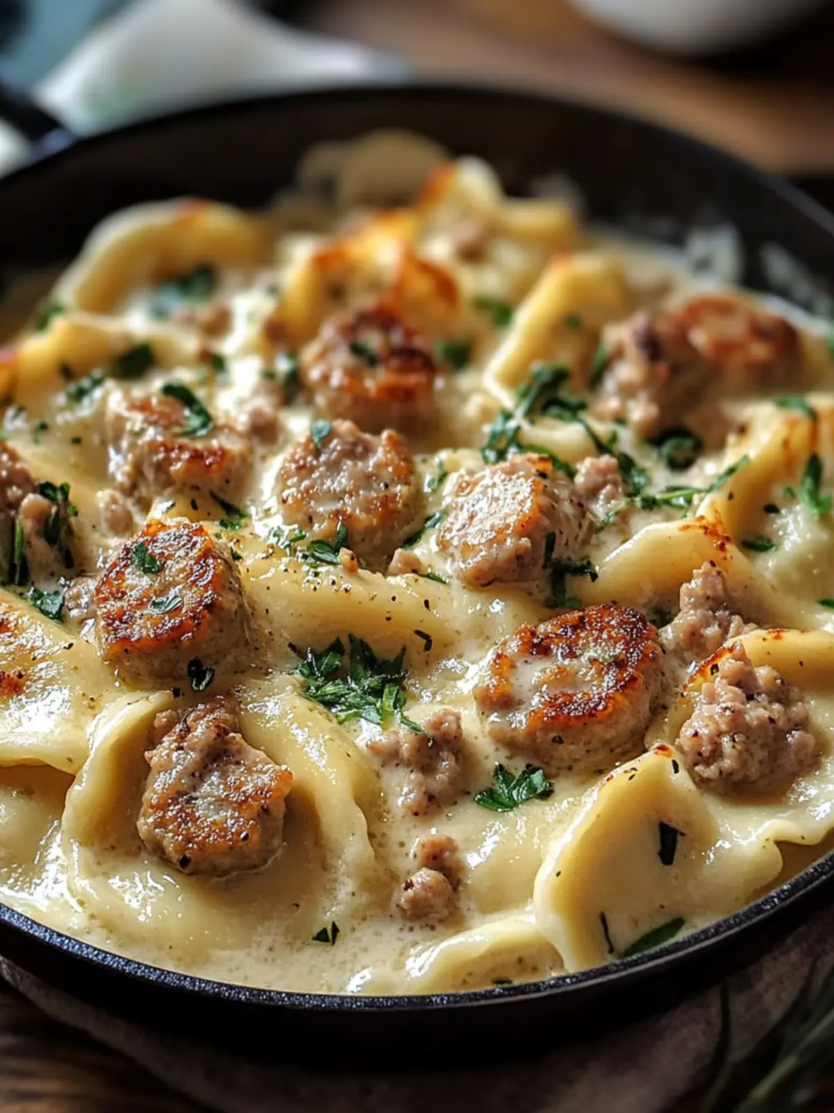 One-Pan Creamy Pierogi with Turkey Sausage for Busy Weeknights 2 One-Pan Creamy Pierogi with Turkey Sausage