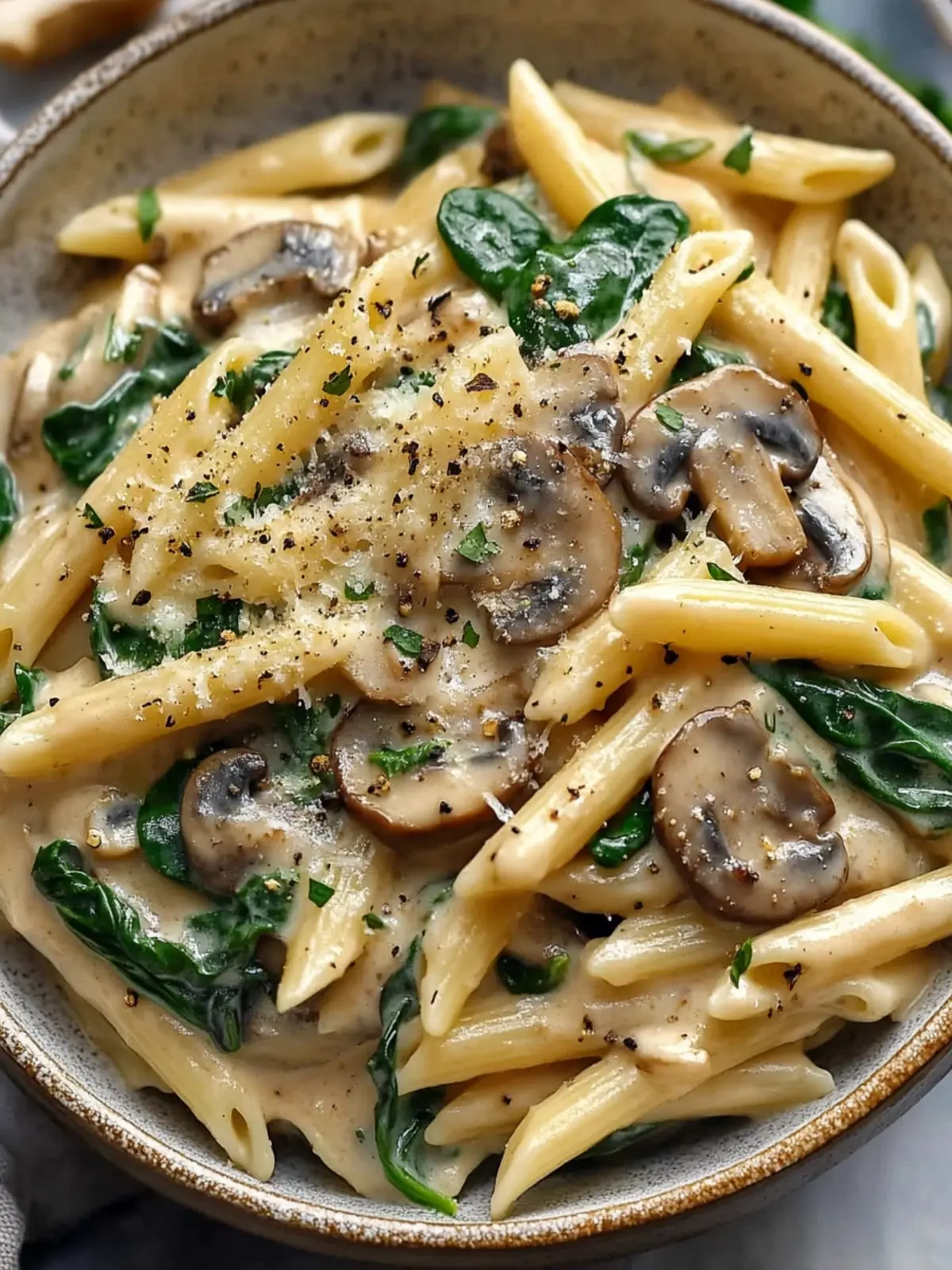 Creamy Mushroom Spinach Penne for Your Cozy Weeknight Dinner 4 Creamy Mushroom Spinach Penne