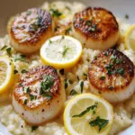 Lemon Butter Scallops Over Parmesan Risotto for Elegant Dinners 6 Lemon Butter Scallops Over Parmesan Risotto