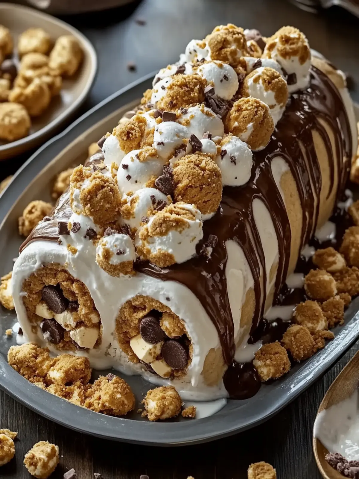 S’mores Explosion Cookie Dough Ice Cream Rolls for Summer Fun 3 S’mores Explosion Cookie Dough Ice Cream Rolls