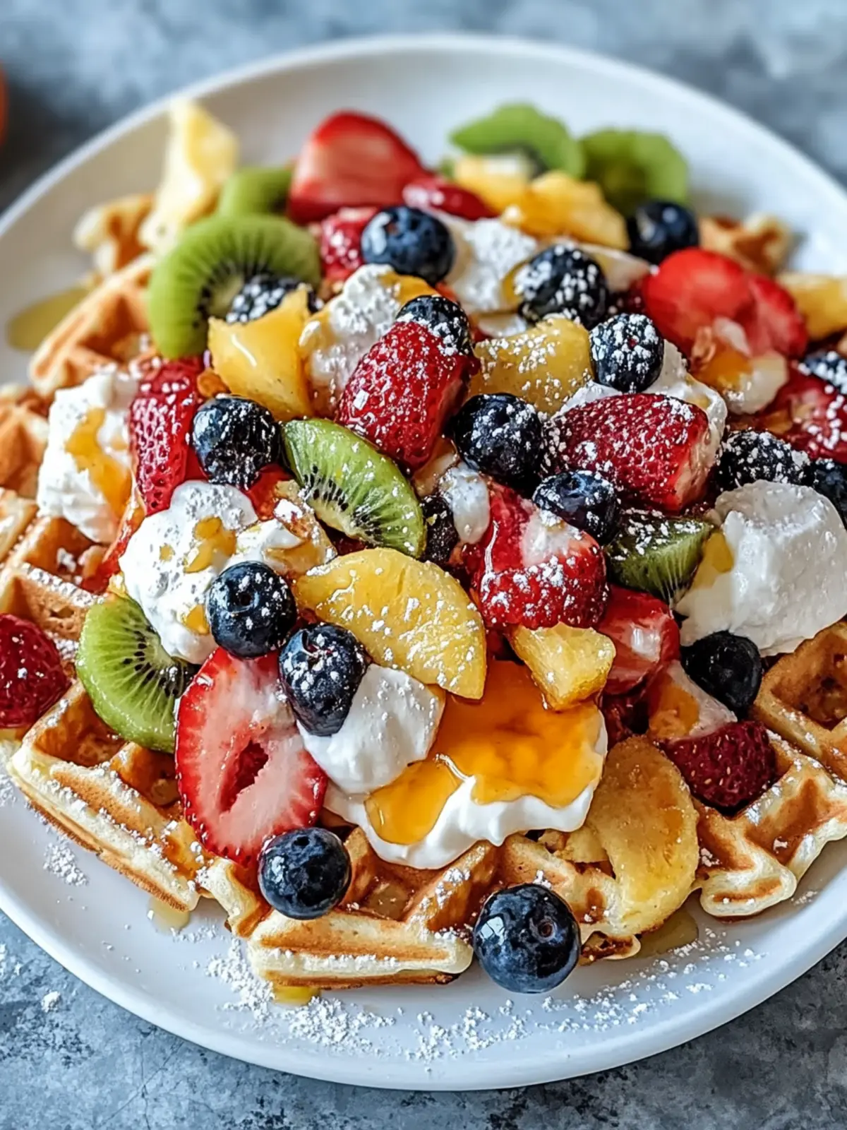 Fruity Breakfast Waffle Nachos for a Colorful Morning Boost 4 Fruity Breakfast Waffle Nachos