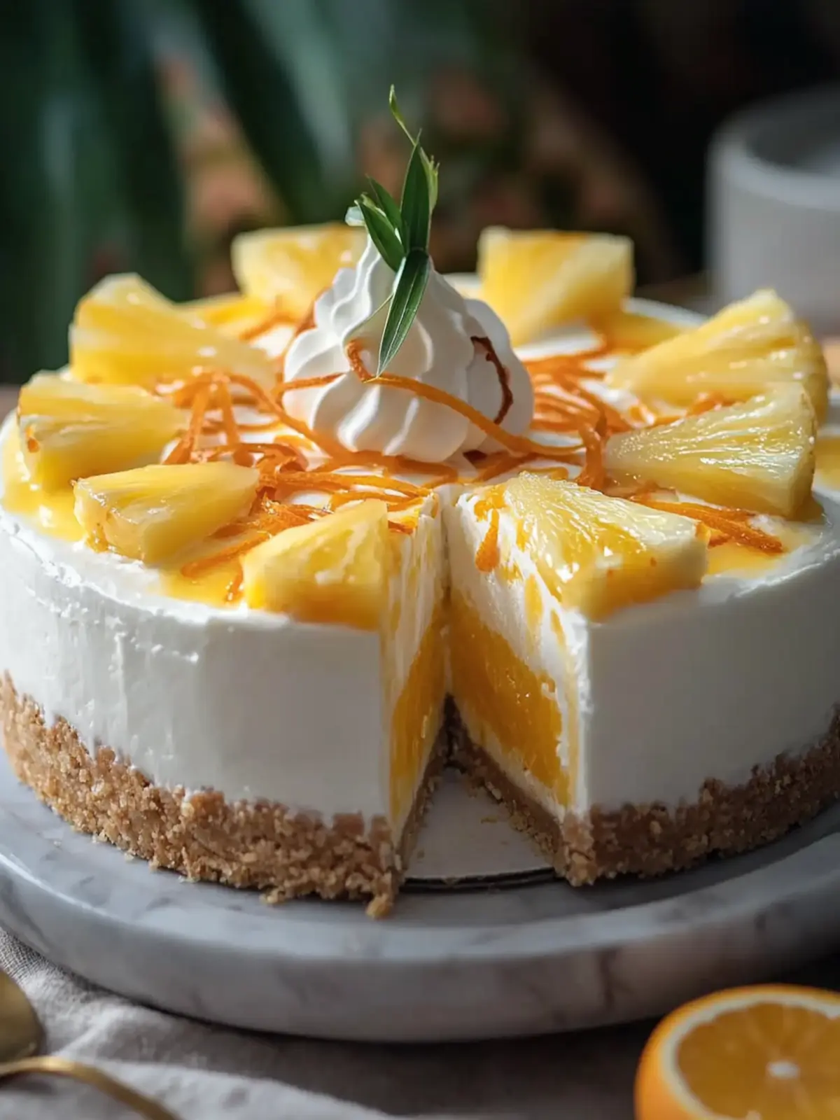 No Bake Orange Pineapple Cheesecake That's a Breeze to Make 2 No Bake Orange Pineapple Cheesecake