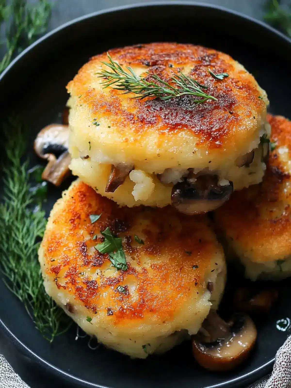Mouthwatering Mushroom Stuffed Potato Cakes you'll Love! 4 Mushroom Stuffed Potato Cakes
